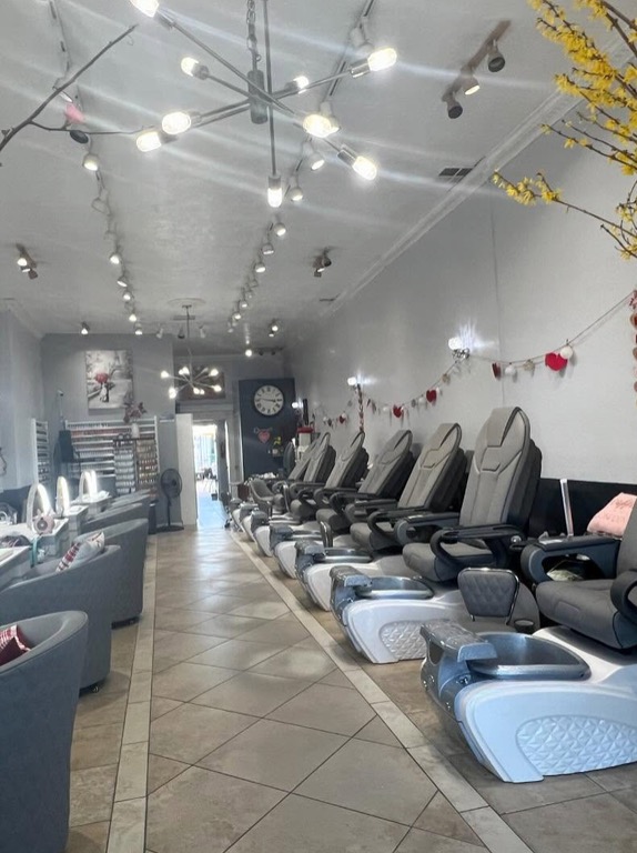Inside Popular Nails, the pedicure chairs